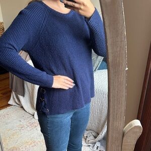 a.n.a Women's Navy Crew Neck Sweater